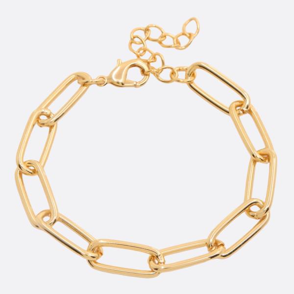 SODAJO Long Oval Link Gold Dipped Bracelet