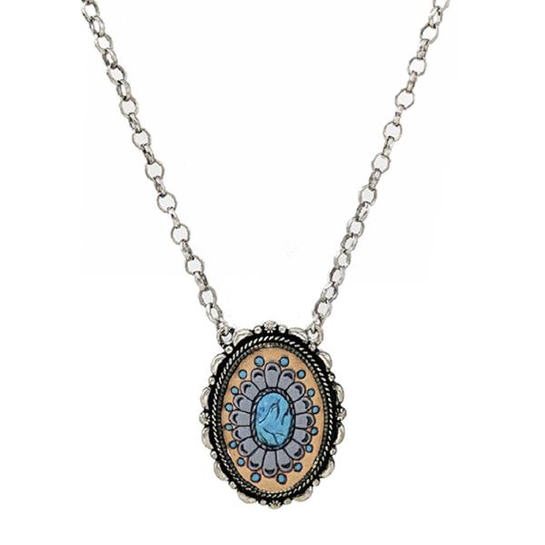 Western Oval Pendant Necklace