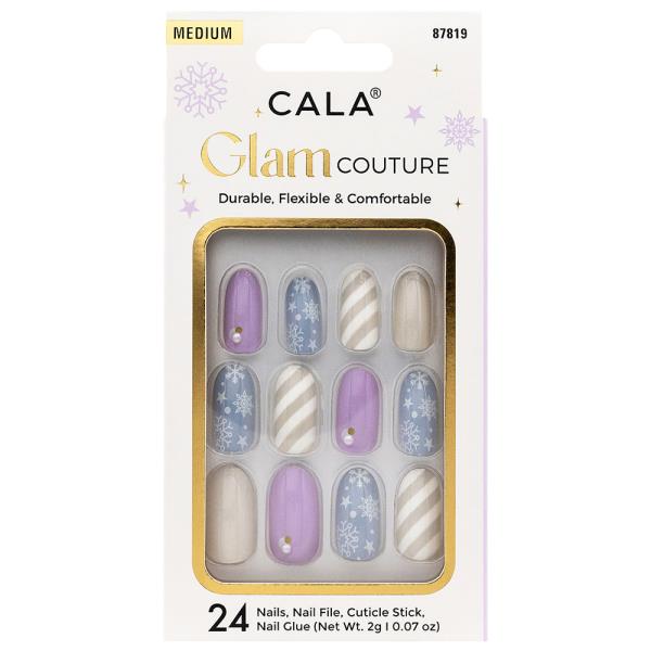 CALA Glam Couture Medium Oval Lav Blue Nails Set