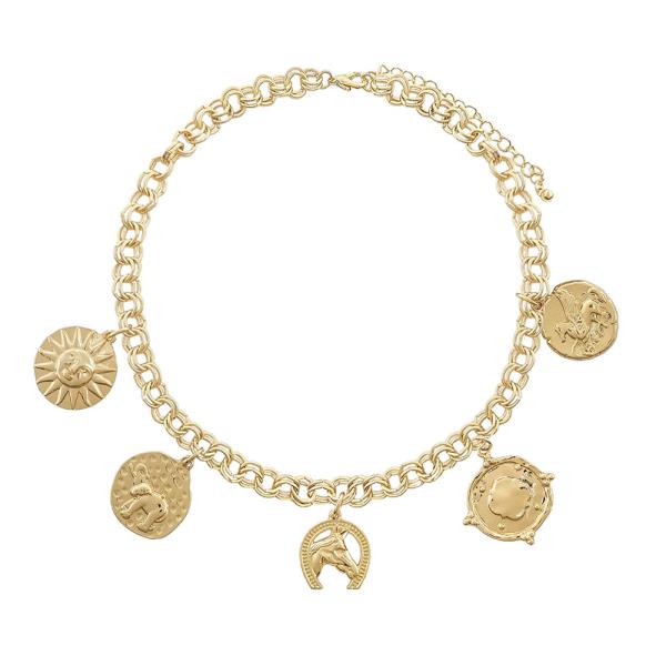 Western Style Coin Metal Necklace