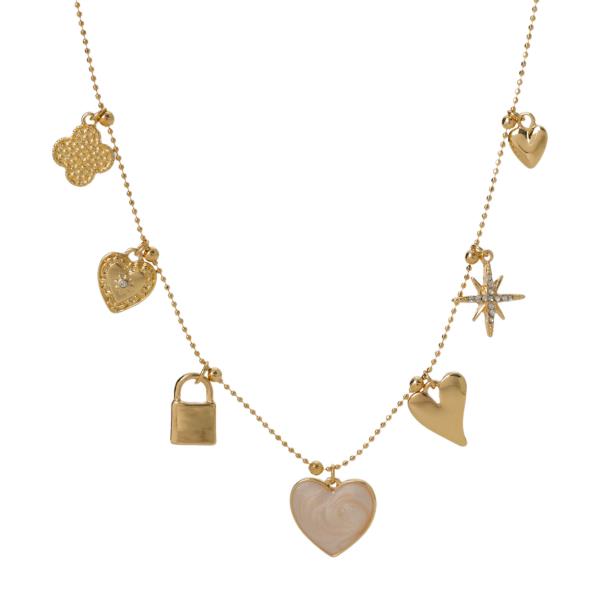 Heart Lock Star Necklace