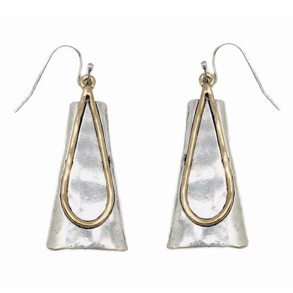 Western Style Two Tone Dangle Earring