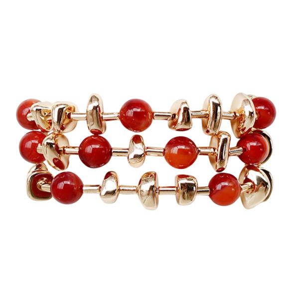 Metal Bead Stretch Bracelet Set