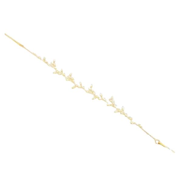 CZ DELICATE LEAF VINE RIBBON TIE HEADBAND