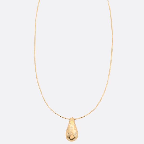 Teardrop Dome Rhinestone Necklace