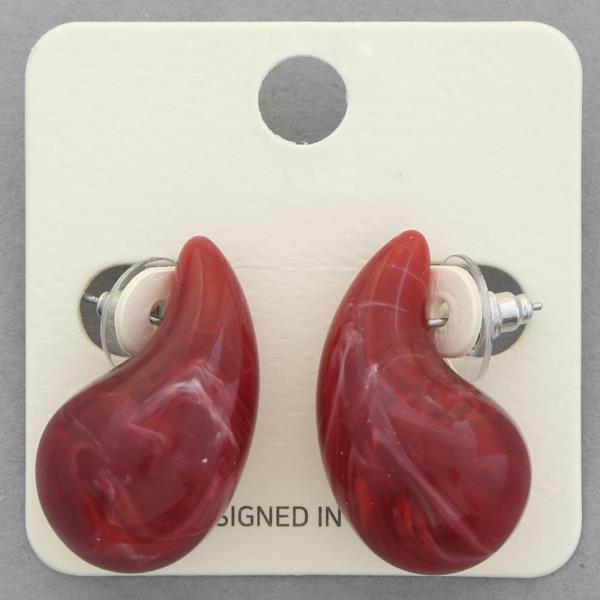 Marble Teardrop Dome Earring