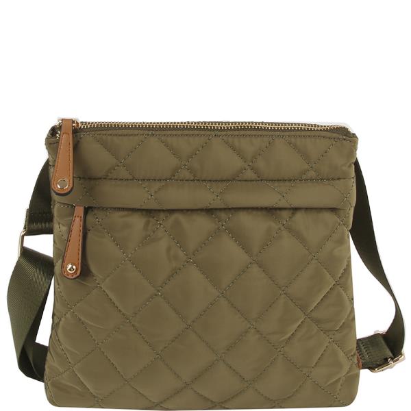 QUILTED ZIPPER CROSSBODY BAG