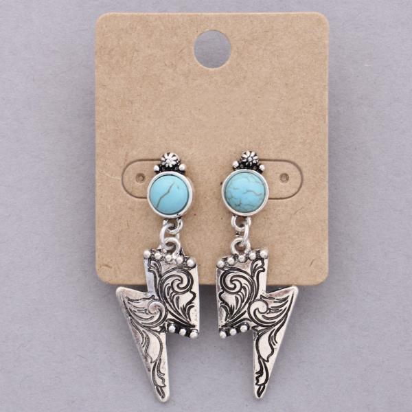 Style Lightning Bolt Filigree Metal Dangle Earring