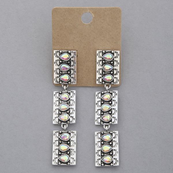 Western Style Rectangle Metal Earring
