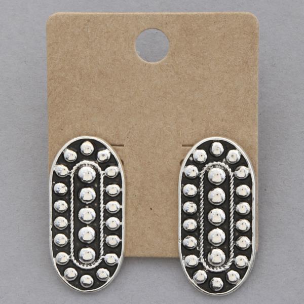 Western Style Long Oval Metal Earring
