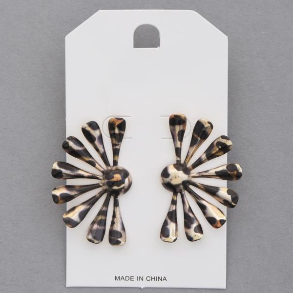 Leopard Flower Post Earring