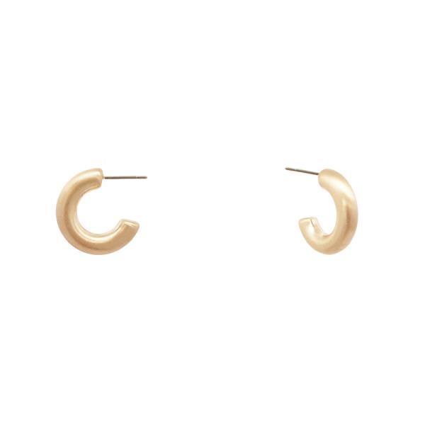 Matte Metal C Hoop Earring