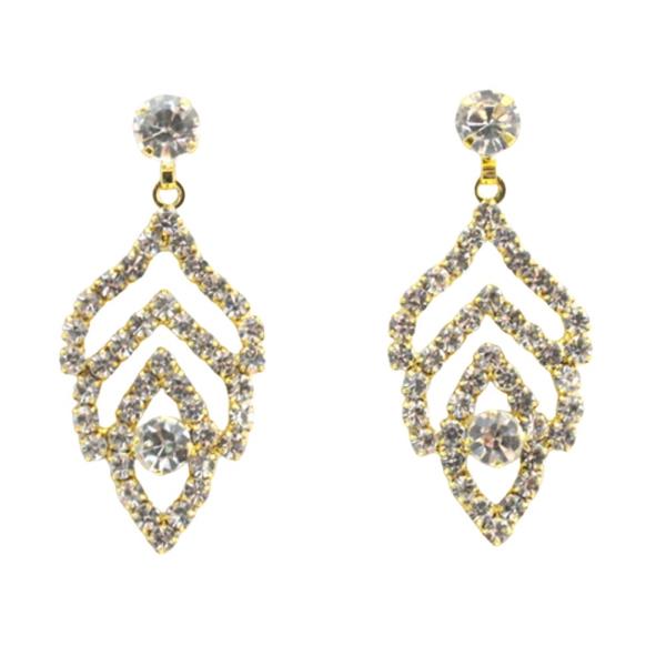 Rhinestone Leaf Dangle Earring