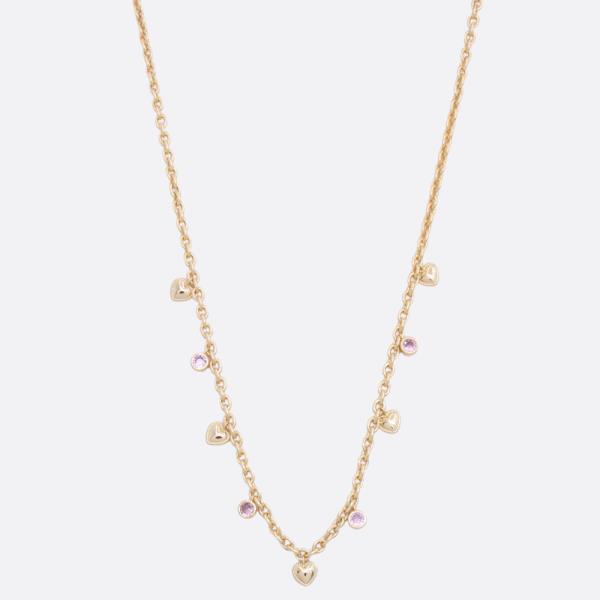 Heart Crystal Station Metal Necklace