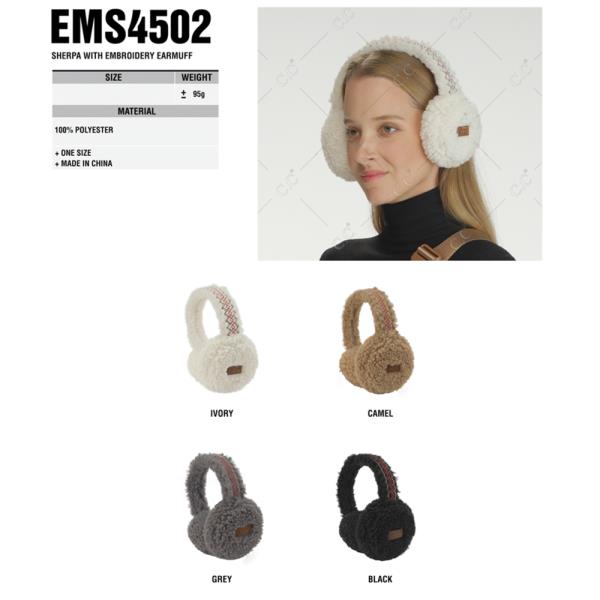 CC Sherpa with Embroidery Earmuff