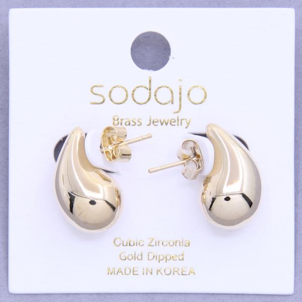 SODAJO Dome Teardrop Gold Dipped Earring