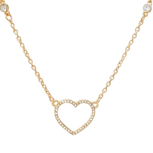 HEART PAVED RHINESTONE NECKLACE
