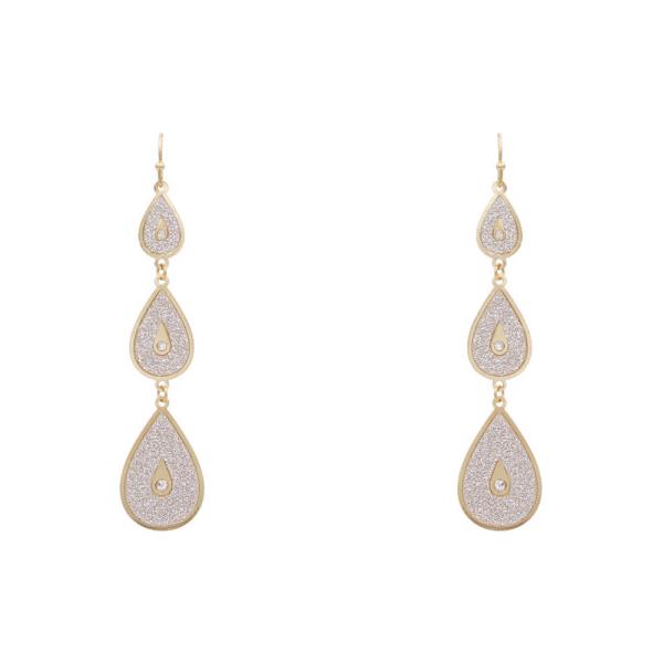 Glitter Oval Dangle Earring