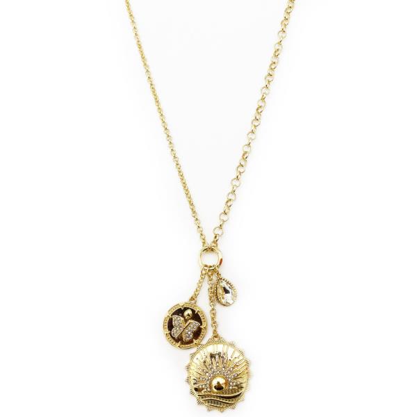 Coin Charm Metal Necklace