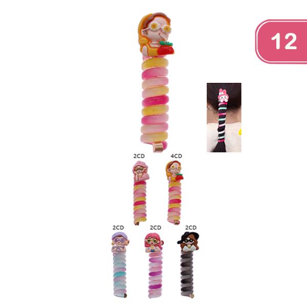 Telephone Cord Hair Tie (12 Units)
