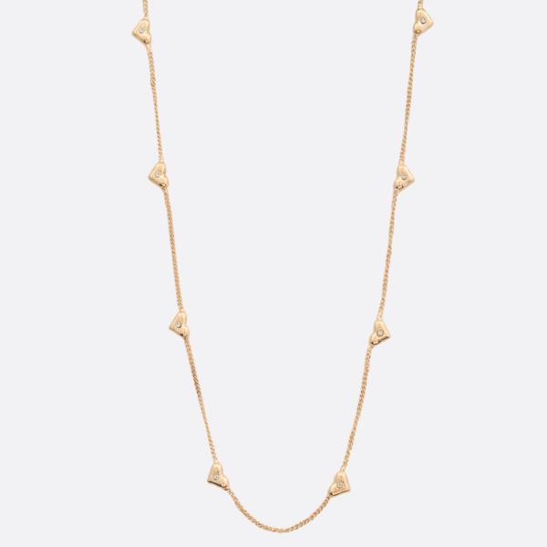 Heart Charm Station Metal Necklace