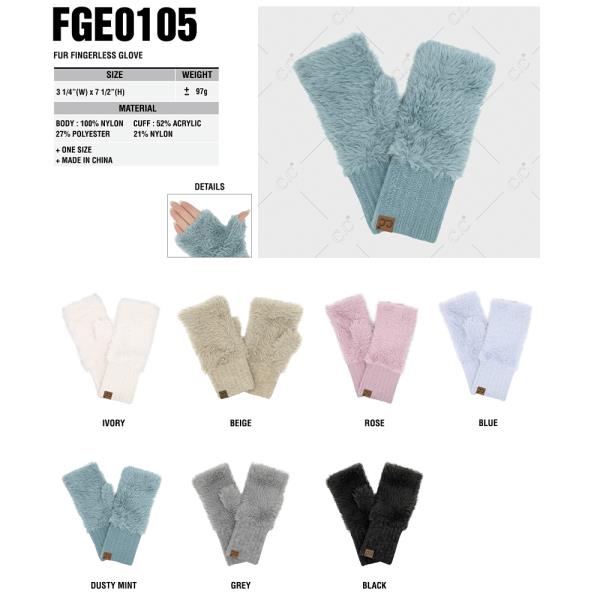 CC Fur Fingerless Glove