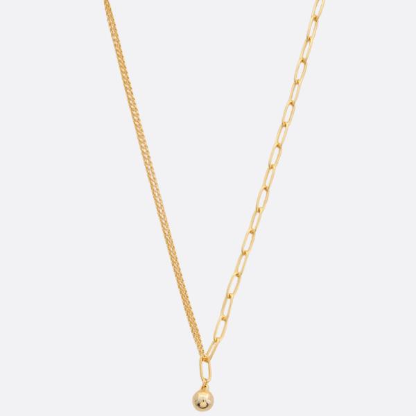 SODAJO Ball Bead Rope Link Gold Dipped Necklace