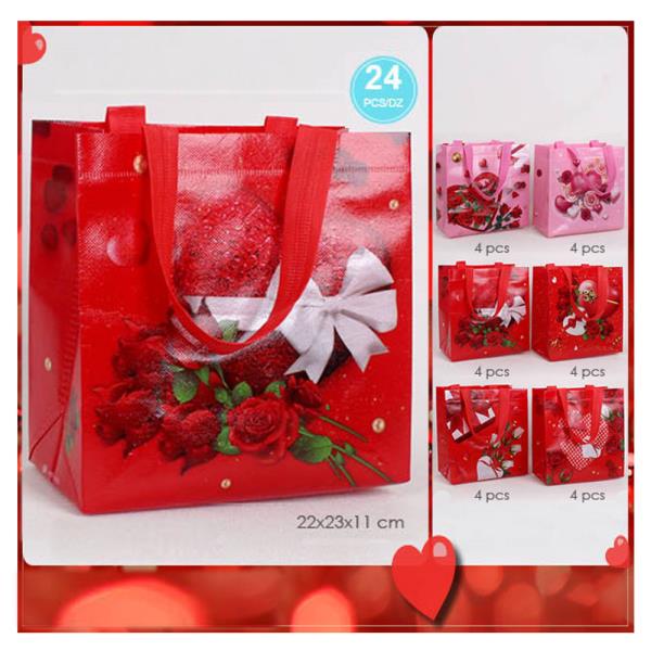 Valentines Day Heart Reusable Gift Bag (24 Units)