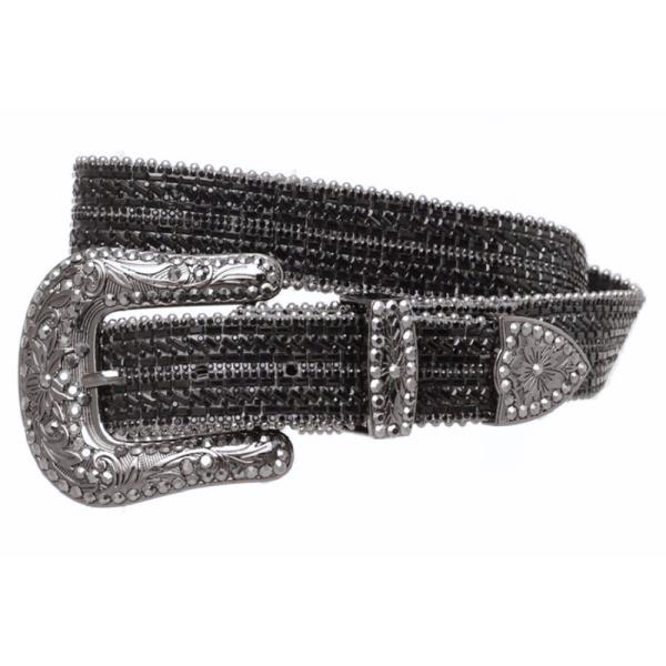 Western Full Rhinestone Leather Belt