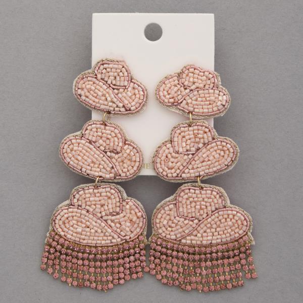 Western Style Seed Bead Rhinestone Dangle Earring