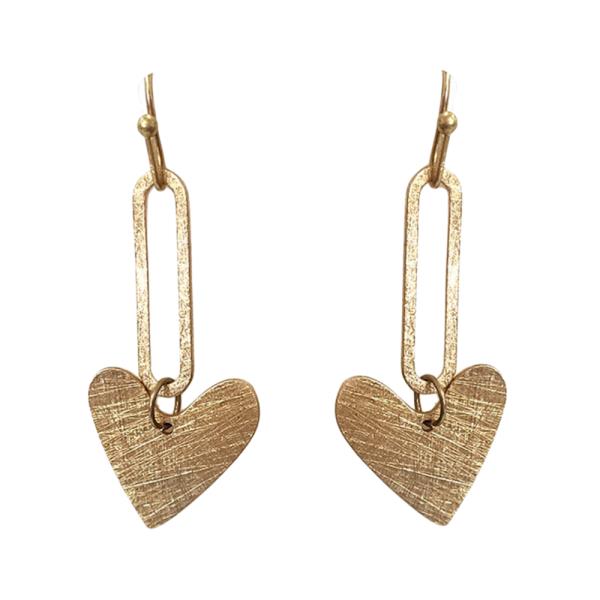 Metal Heart Dangle Earring