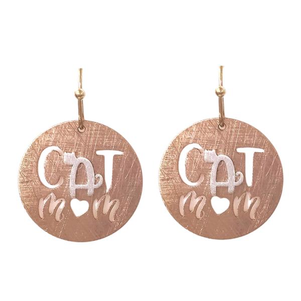 Cat Mom Round Dangle Earring