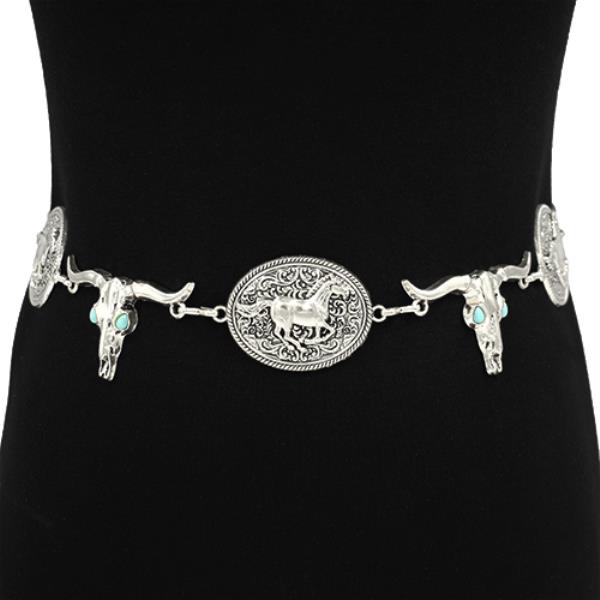 Western Style Horse Metal Chain Belt
