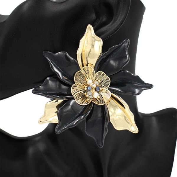 Metal Color Flower Mix Post Earring