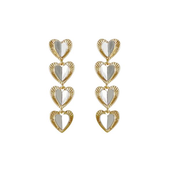 Overlapped Heart Earrings