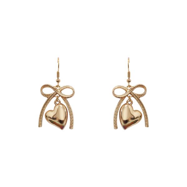 Bow and Heart Dangle Earring