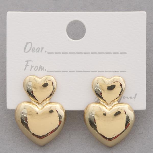 Double Heart Metal Earring