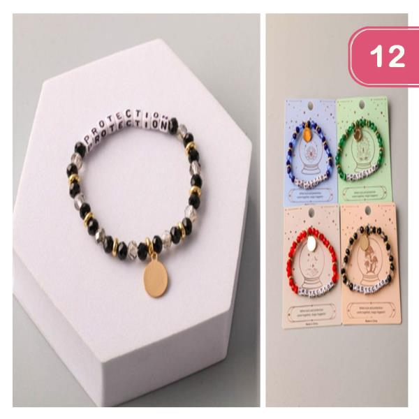 Protection Charm Crystal Bracelet (12 Units)