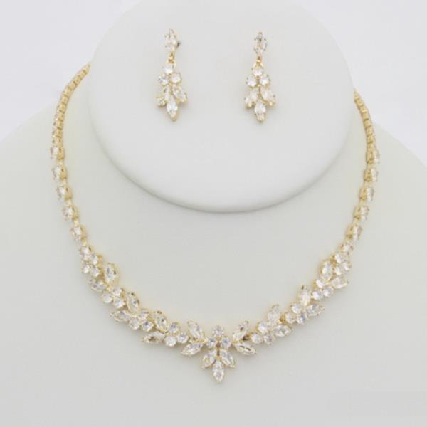 Rhinestone Necklace Earring Set