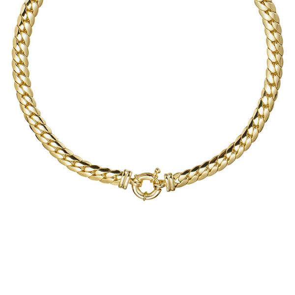 8mm Curb Link W Spring Lock Necklace