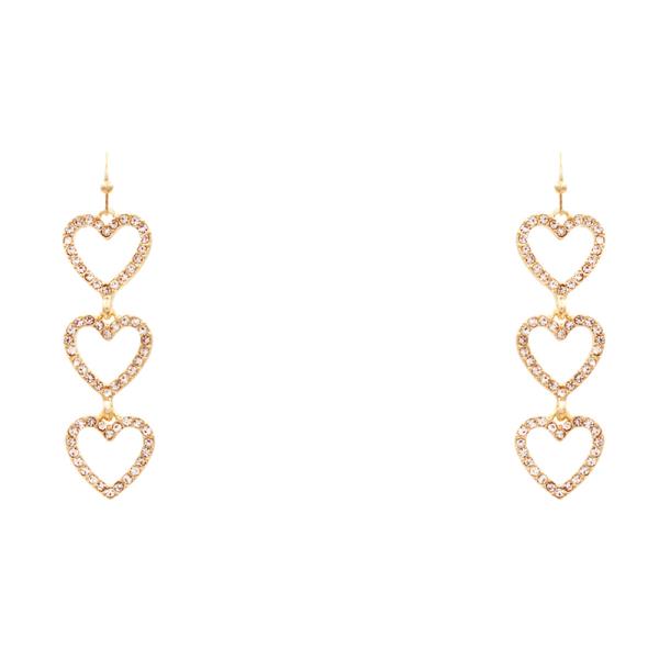 Triple Heart Dangle Earring