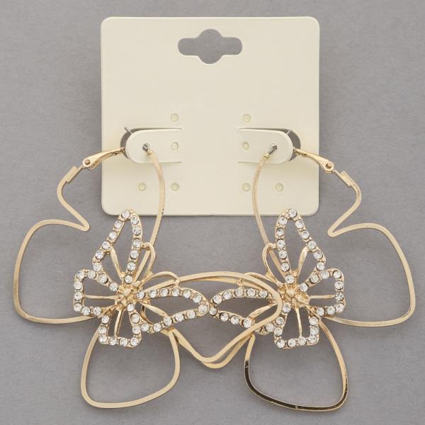 Butterfly Metal Rhinestone Earring