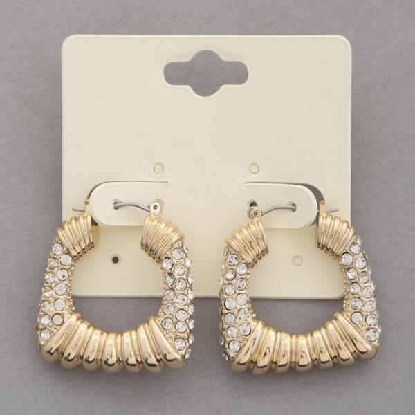 Pearl Bead Metal Square Dangle Earring