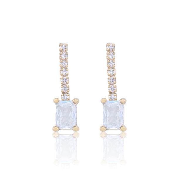 Rectangle CZ Dangle Earring