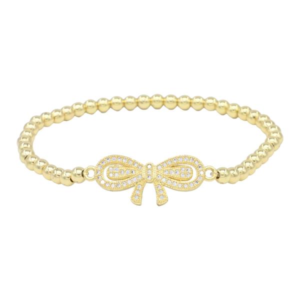 Ribbon Stainless Steel Ball Stretch Bracelet