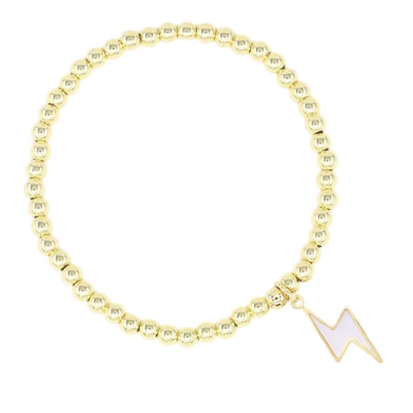 Stainless Steel Ball Lightning Stretch Bracelet
