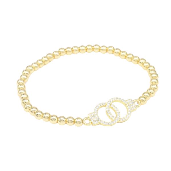 Stainless Steel Ball Double Round Stretch Bracelet
