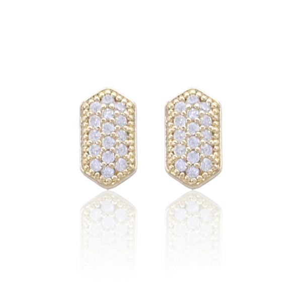 Hexagon CZ Rhinestone Earring