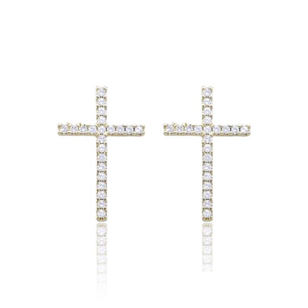 Cross CZ Earring