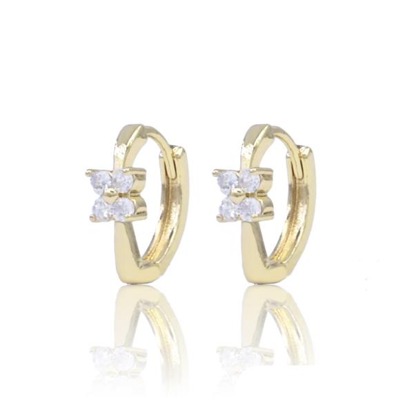 CZ Flower Huggie Earring